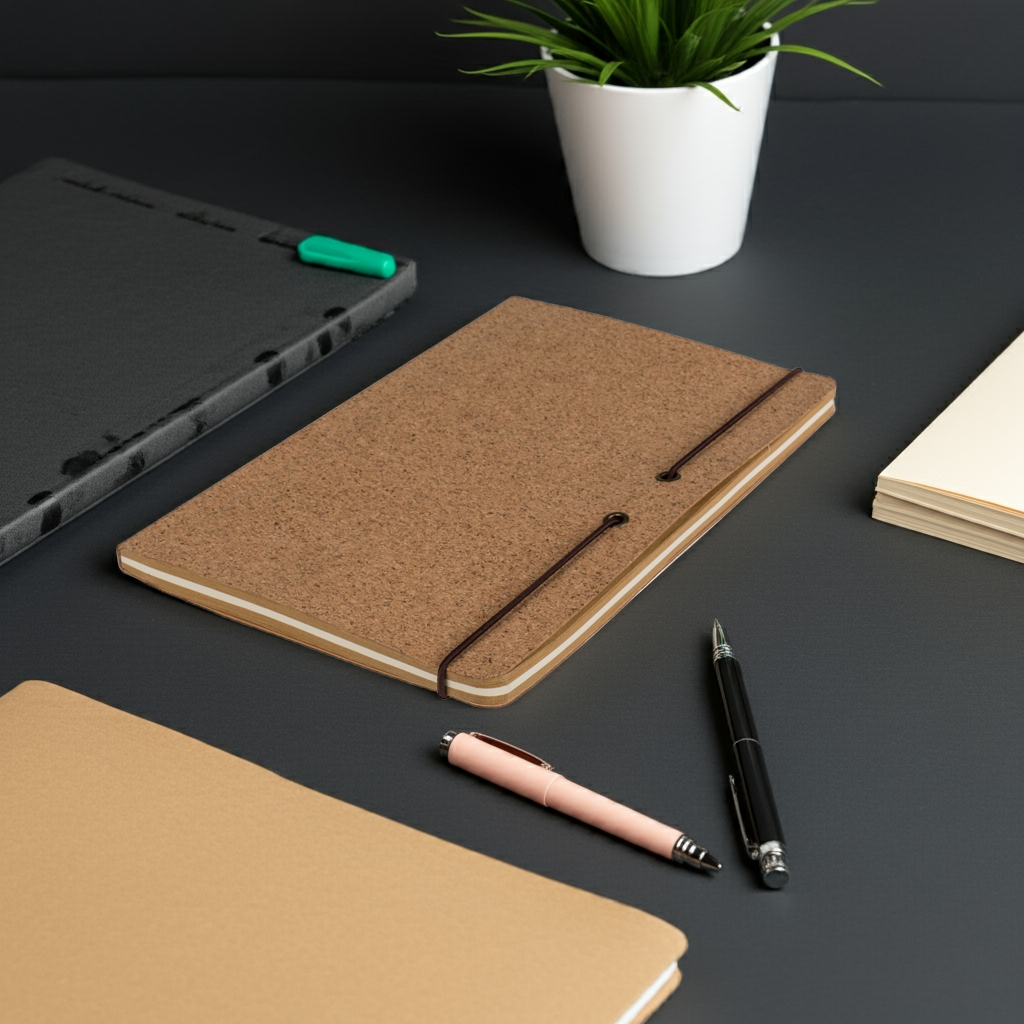 Cork Kraft Notebook - 60 Pages - Unlined