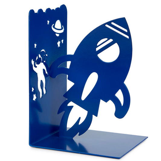 Bookend - Spaceship- Blue - Metal