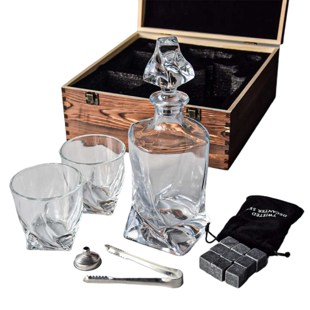 Twisted Decanter Set - Liquor Decanter Set