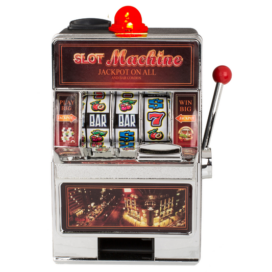 Mini Slot Machine - Piggy Bank with Sound & LED Lights