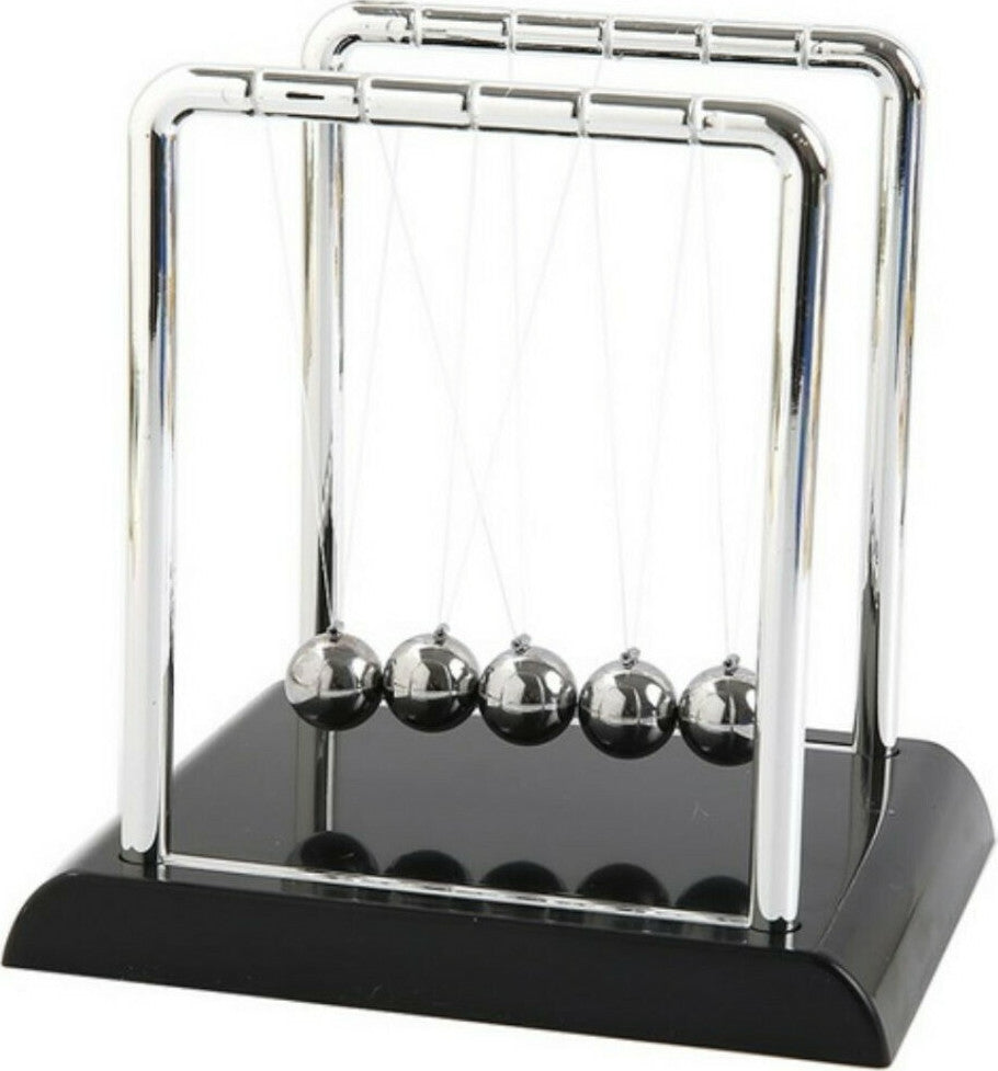 Perpetual Motion Kinetic Orbital Newton Cradle Balance Ball - Silver