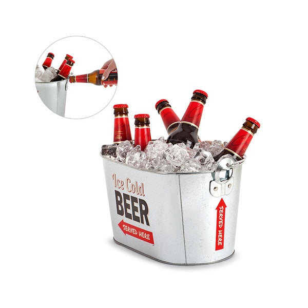 Beer cooler - Ice Bucket - Party Time - Metal
