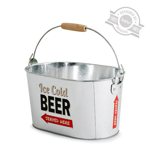 Beer cooler - Ice Bucket - Party Time - Metal