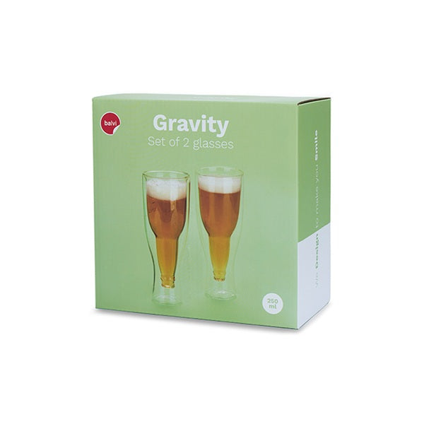 Gravity Beer Bottle Glasses - 400ml (Set of 2)