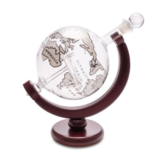 Whiskey decanter Globe glass/wood - 800ml